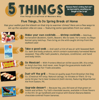 Five Things To Do Spring Break At Home Weavers Way Co Op