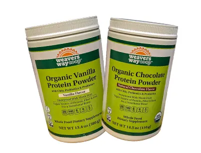 weavers way chocolate and vanilla protein powder